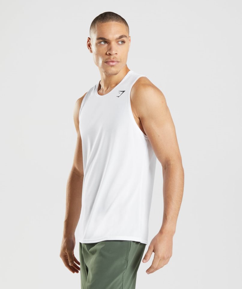 Men's Gymshark Arrival Tanks White | NZ 7HWALZ